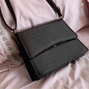 brown crocodile crossbody/shoulder bag